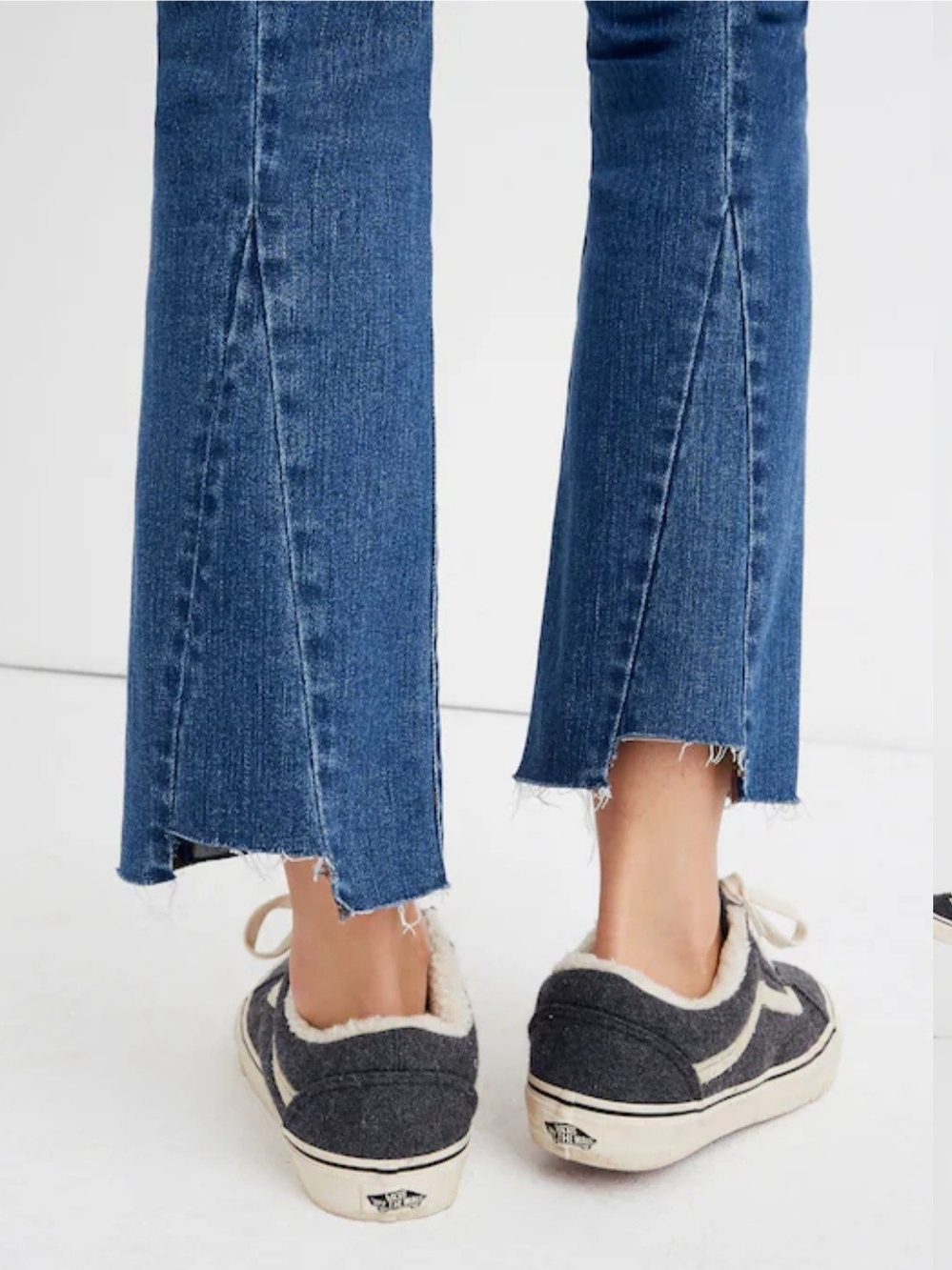 Madewell Cali Demi Boot Kemper Wash High Waist Raw Hem Cropped Casual Back Seam